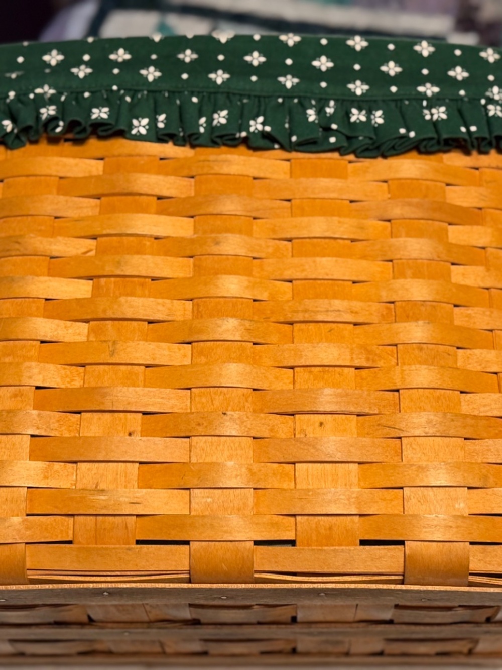 Longaberger Newspaper Basket, Heritage Green Liner, protector and divider